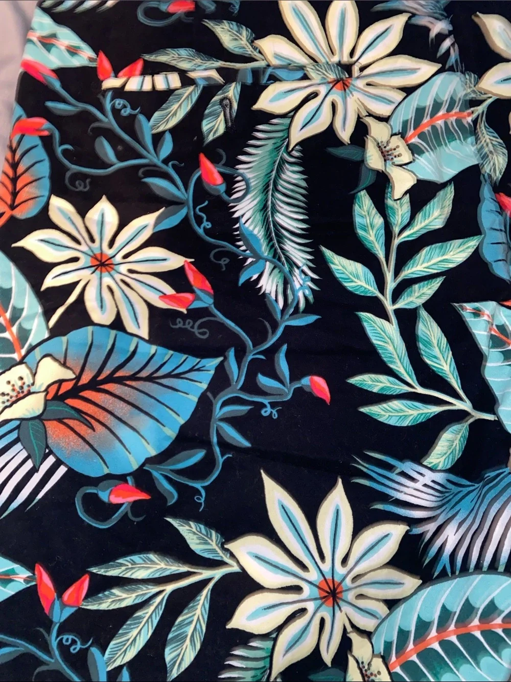 Men's Black Tropical Floral Swim Trunks - Unbranded